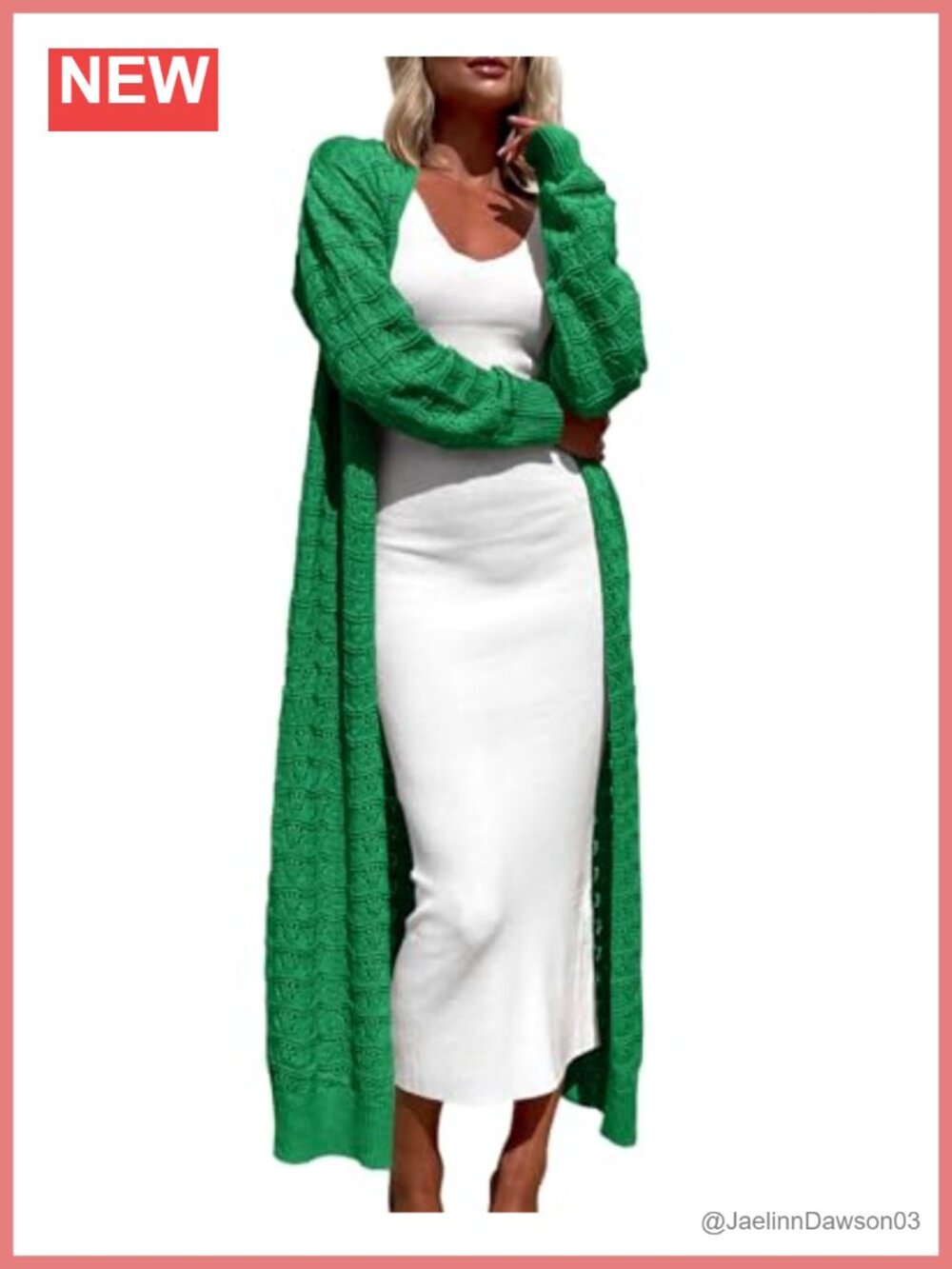 Womens Crochet Knit Open Front Maxi Cardigan Long Sleeve Duster